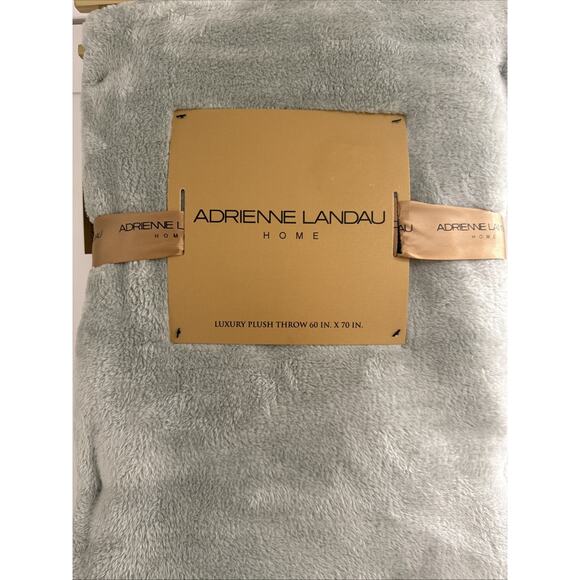 LIGHT SAGE GREEN 60x70” Adrienne Landau Luxury Faux Fur Heavy Soft Throw Blanket - Picture 2 of 6
